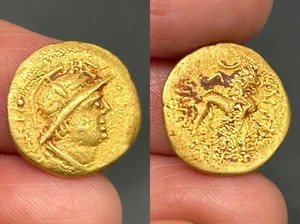 (2.76g)Authentic bactrian Indo Greek 19K Solid gold Coin Antique very Rare#P54 - Picture 1 of 23