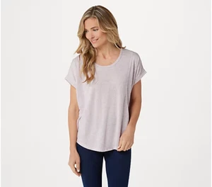 Lisa Rinna Collectn Dolman-Sleeve Scoop-Neck Top-Orchid Petal-Large-A365768-NEW - Picture 1 of 2