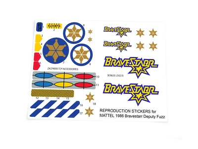 CUSTOM STICKERS for MATTEL 1986 Vintage Bravestarr Deputy fuzz  NICE!! - Image 1 of 4