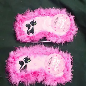 Dottie Loves Mädchen Party 2er-Pack Katzenübernachtung rosa unscharfe Augenmasken - Bild 1 von 10