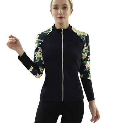 Private Island Hawaii Women’s Full Zip Up Swimsuit Jacket Rash Guard Bathing Top - Image 1 of 4