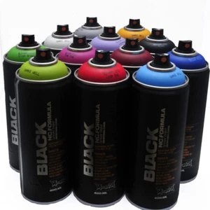 Montana Black 400Ml Popular Colors Set of 12 Graffiti Street Art Mural Spray Pai - Picture 1 of 8