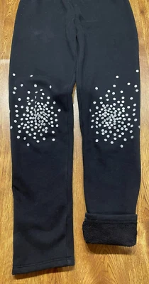 GAP KIDS: Girl's Black Pants w/ Gray Dots at the Knees, Size XL - Image 1 of 4