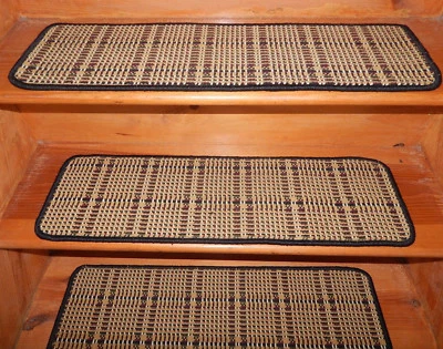 14 Step 9'' x 30'' 1 Landing 29'' x 30'' Tufted carpet Wool Woven Stair Treads.  - Image 1 of 4