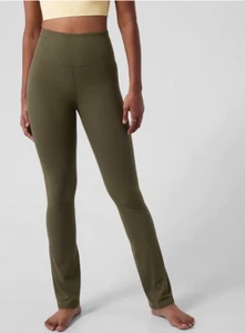 Athleta SP S PETITE Elation Ultra High Rise Straight Leg, Ginseng Olive Pants - Picture 1 of 4