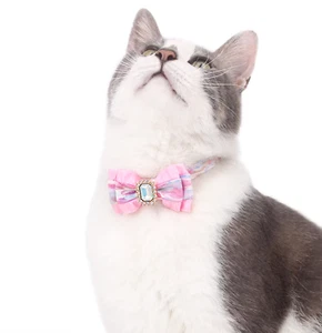 Cat Dog Pet Bow Tie Bowknot Neck Accessory Necklace Collar Princess Style - Picture 1 of 5