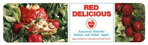 Red Delicious Apple America's Favorite Eating Vintage 11" Long Advertising Card - Picture 1 of 2