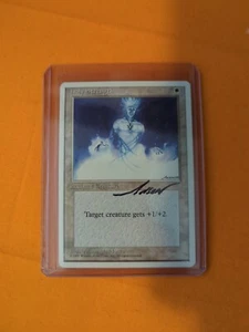 1995 MTG Magic The Gathering Holy Strength ARTIST SIGNED AUTO ANSON MADDOCKS - Picture 1 of 2