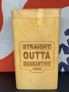 STRAIGHT OUTTA QUARANTINE 2020 ONE HITTER SMOKE PIPE BOWL TOBACCO 4" DUGOUT BOX - Picture 1 of 12