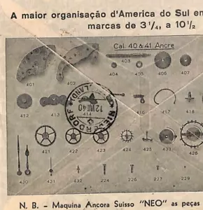 BRAZIL ADVERT Cover *WATCHES* Air Mail 1940 Switzerland WW2 Censor HOROLOGY YV43 - Picture 1 of 12