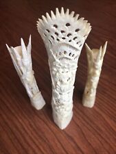 Very Old Hand Intricately￼ Carved Bovine Bone Asian Indian India Goddess