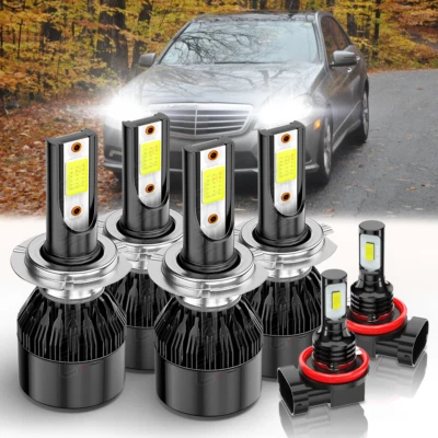 Fit Mercedes-Benz E350 E320 E550 -6x LED Headlight + Fog Light Bulbs Kit - Image 1 of 4