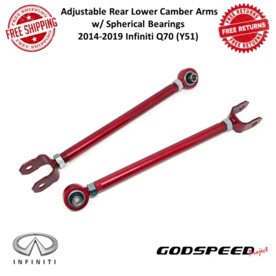 Godspeed Adjustable Rear Lower Camber Arm w/Spherical Bearing For 14-19 Infiniti — 第 1/4 张图片