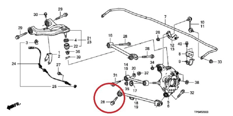 ( 1 ) Genuine Honda 90118-SNA-000 BOLT-Rear Lower Control Arm - Image 1 of 3