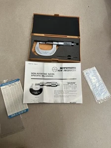 MITUTOYO 0-1 Inch BLADE MICROMETER NO 122-125 In Case With Original Paperwork - Picture 1 of 16