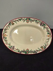 Pfaltzgraff Holiday Garland Christmas Oval Serving Platter – 14" Holly, Ornament - Picture 1 of 5