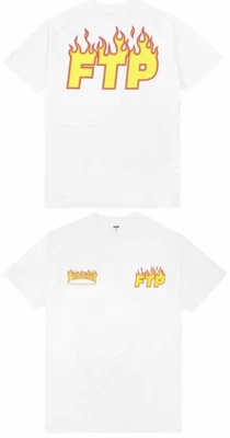*RARE* FTP x THRASHER WHITE FLAME TEE T-SHIRT SUPREME ANTI SOCIAL CLUB STUSSY XL - Image 1 of 4