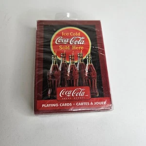 Vintage Ice Cold Coca Cola Sold Here Bicycle Brand Playing Cards New Sealed - Picture 1 of 9