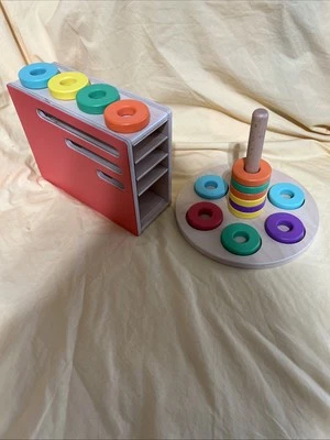 Lovevery Count Slide Ring Stacker, Ring Play Kit Montessori Wooden Toy - Image 1 of 4