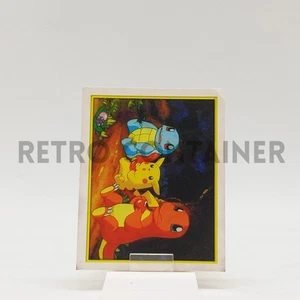 NINTENDO POKEMON MERLIN Sticker Card (2000 Series 2) - 134 - Pikachu Charmander - Picture 1 of 2
