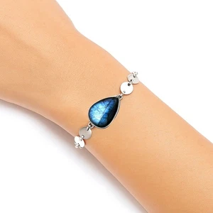 Blue Labradorite - Madagascar 925 Sterling Silver Bracelet Jewelry B-1044 - Picture 1 of 6