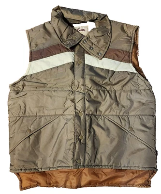 Chaleco Enviado De Colección The Now Chaqueta Abuelo Puffer Grande Bronceado De Colección Y2K Rockabilly Foto 1 de 4