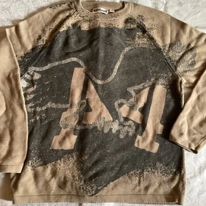 Suéter De Colección Y2K Express Cuello Redondo XL Tejido Pullover Hecho en Japón Doble Cara - Imagen 1 de 13
