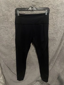 Rhone Leggings Womens Size Medium Black Mesh Detail High Waist Gym Running - Picture 1 of 11