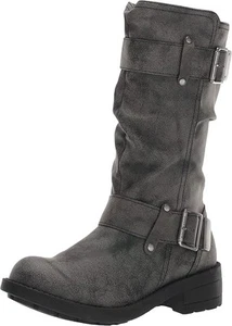 Rocket Dog Trumble Black Fashion Zipper Mid Calf Rounded Toe Riding Ankle Boots - Picture 1 of 7