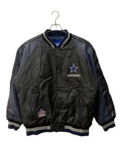 Pro Player Leather stadium jacket Size: L Navy x black Men - Picture 1 of 9