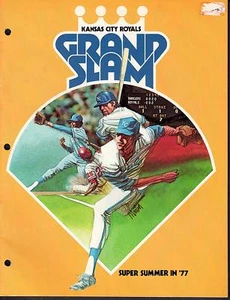 1977 GRAND SLAM KC ROYALS Vs RANGERS PROGRAM VG-EX + - Picture 1 of 1