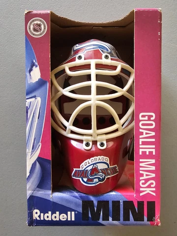 Colorado Avalanche Riddell Mini Goalie Hockey Mask In Box, Vtg 90's Cover