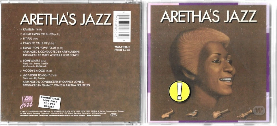 Aretha Franklin - Aretha's Jazz - Scarce UK 8 track reissue CD (Promo) - Image 1 of 1