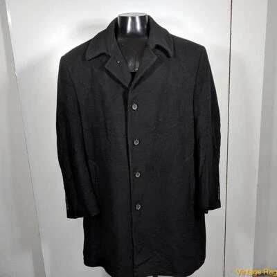 CHAPS Long Wool Coat Overcoat Mens Size XL 48 Black - Image 1 of 4