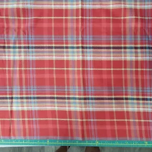 3 yds x 42" Woven Cotton Soft Homespun Plaid red, blue, biege Sewing Fabric - Picture 1 of 1