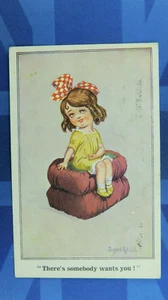 Vintage Donald McGill Comic Postkarte 1920 THERE'S SOMEBODY WANT YOU! Nr. 3036 - Bild 1 von 2