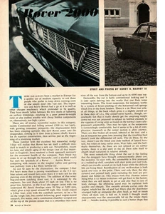 1964 ROVER 2000 ~ ORIGINAL 2-SEITIGER ARTIKEL / ANZEIGE - Bild 1 von 1