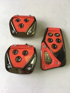 PEDALES DE TRANSMISIÓN MANUAL COCHE NEGRO ROJO X 3 PIEZAS - Imagen 1 de 4
