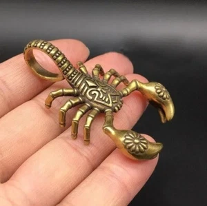Brass Scorpion Animal Statue Small Sculpture Tabletop Figurine Home Decor Gifts - Picture 1 of 7