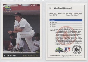 1991 Classic Best Winter Haven Red Sox Mike Verdi #5