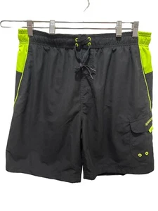 Speedo Mens XL Board Shorts Black Cargo Pocket Drawstring Swimming NEW - Picture 1 of 6