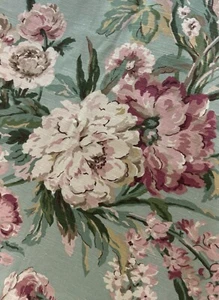 P Kaufmann Stoff 3 Yds Jadegrün Blumen Baumwolle Jacquard Gardine Polster Vintage - Bild 1 von 6