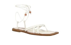 Zimmermann Skinny Strap Tie Flat Sandal | Thong, Off-White, Leather, Ankle Strap - Bild 1 von 7