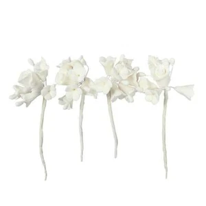 Cake Topper Decorazione Casa della Torta Mini Rosa Spray Bianco Sugarcraft Fiore - Foto 1 di 1