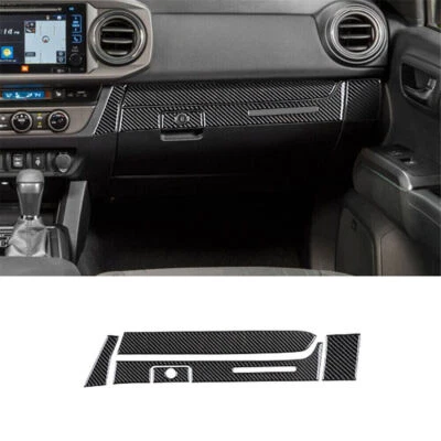 Cubierta de panel de guantera de pasajero de fibra de carbono para Toyota Tacoma 2016-2021 5* Foto 1 de 4