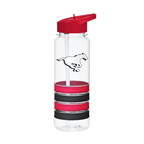 Sports Vault Calgary Stampeders CFL Football - 25oz. Banded Clear Water Bottle Cover