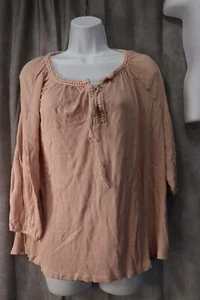 Chaps Denim Women's Plus Size Salmon Long Sleeve Blouse Size 2X - Picture 1 of 3