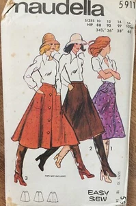 Maudella 5911 Vintage 1970’s Half Circle Skirts Sewing Pattern Size 10-16 - Picture 1 of 2