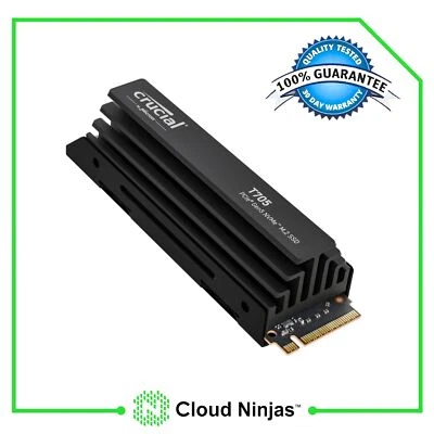 CRUCIAL 4TB M.2 PCIe Gen5 NVMe W/Heatsink T705 SSD CT4000T705SSD5 Game Ready - Image 1 of 2