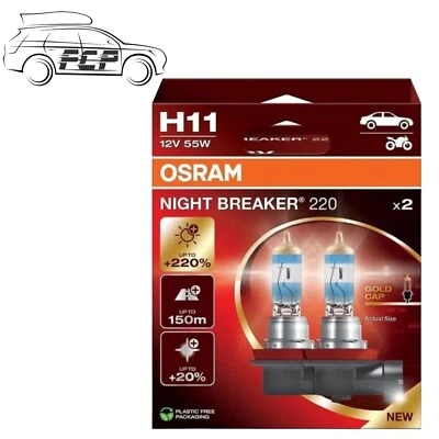 OSRAM Night Breaker 220 H11 Car Headlight Bulbs (Twin Pack) - 220% NEW STOCK - Image 1 of 4
